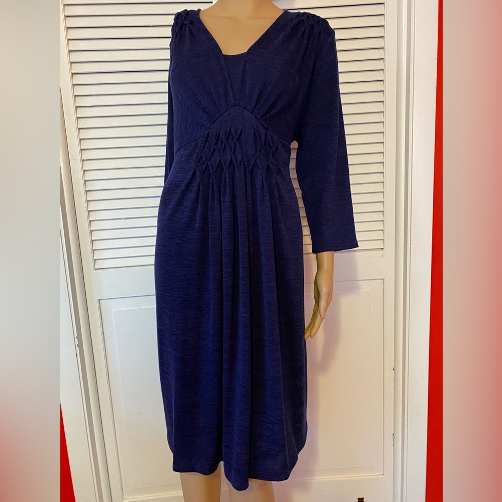 Motherhood Maternity long-sleeved black and blue dress in a size large